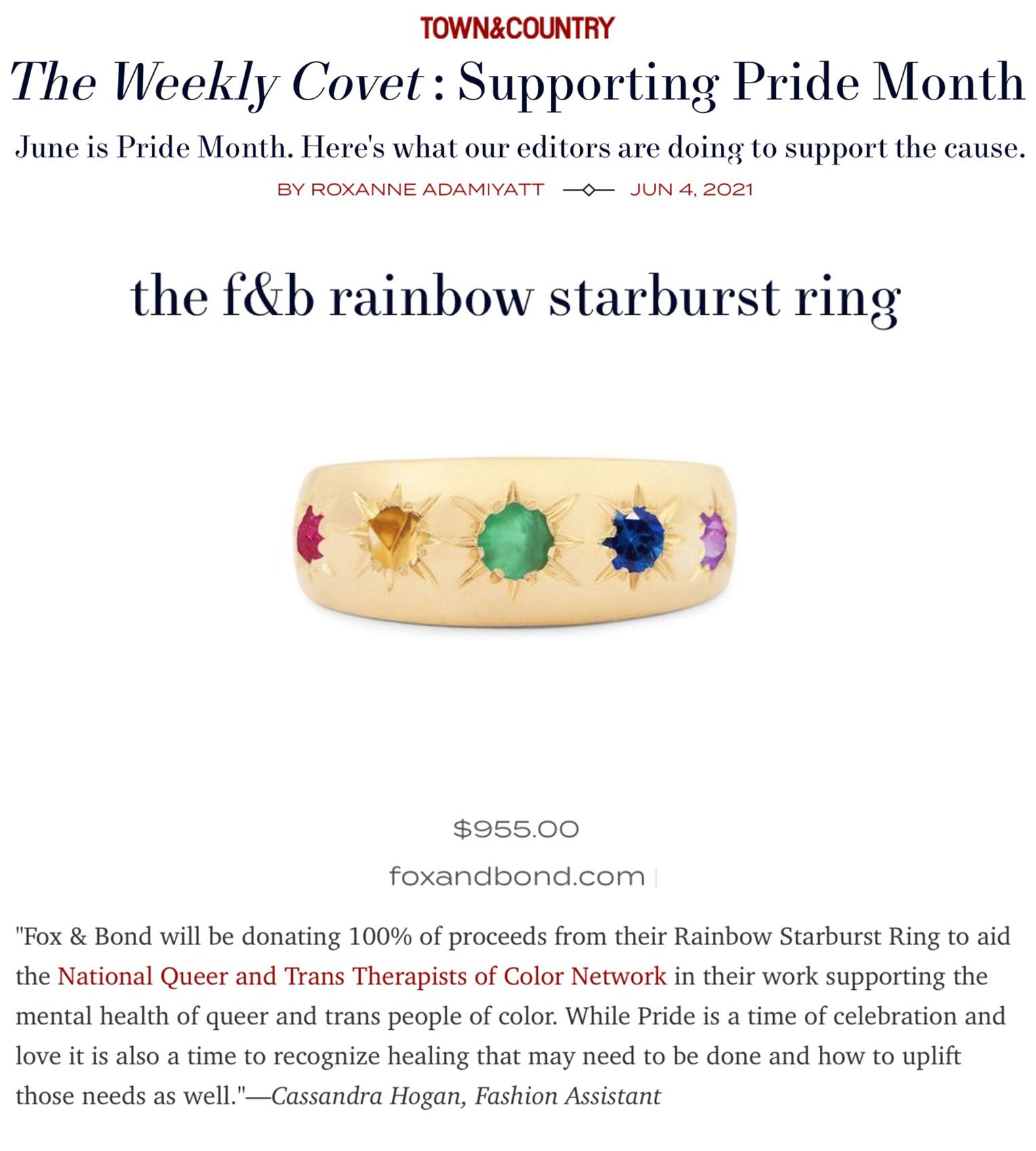 Town & Country: The Weekly Covet, Supporting Pride Month
