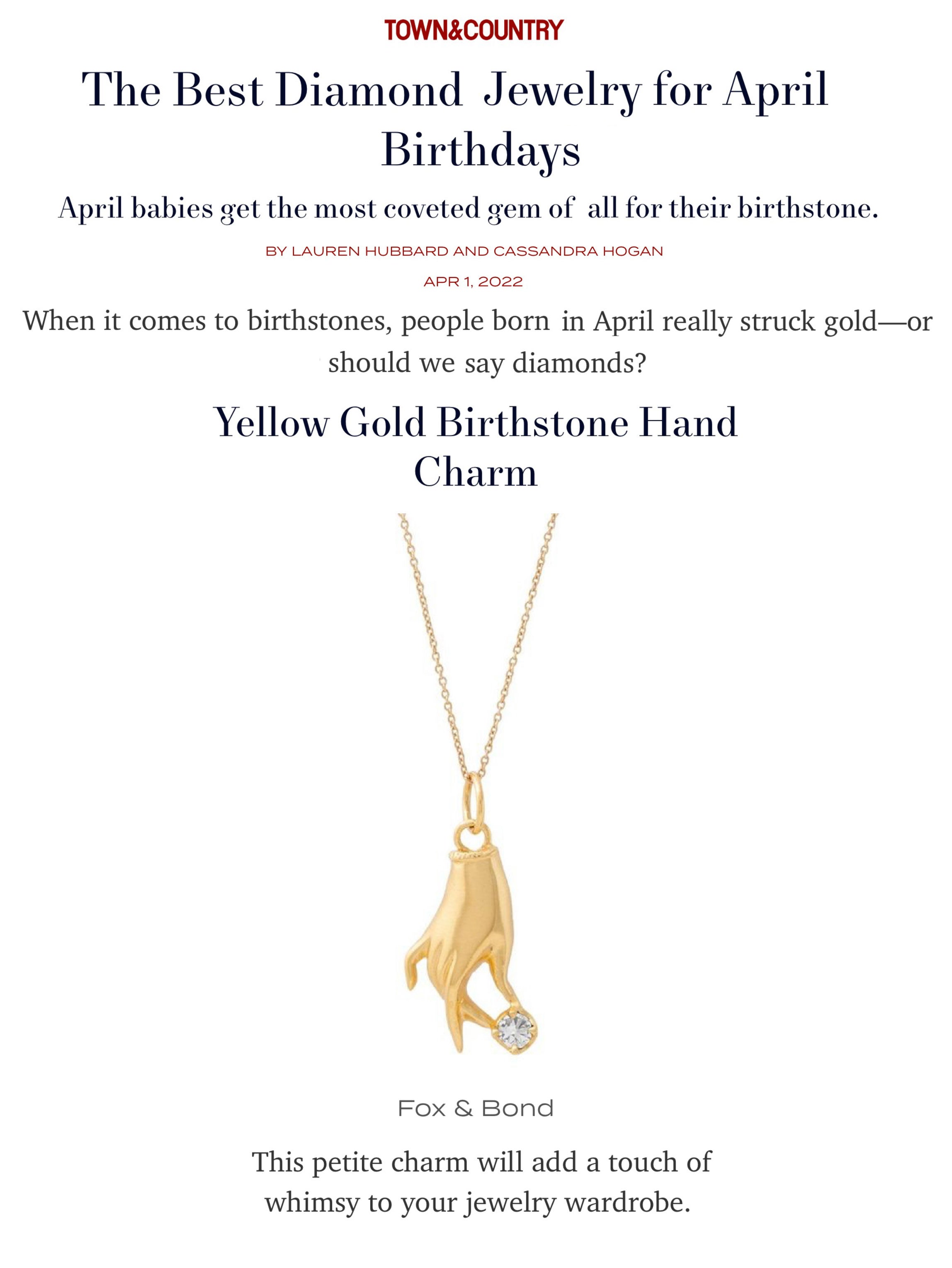 Town & Country: The Best Diamond Jewelry for April Birthdays