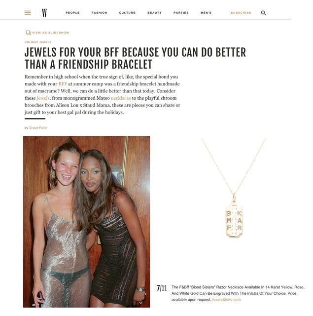 WMagazine.com: Jewels for Your BFF Because You Can Do Better Than a Friendship Bracelet