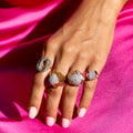 Diamond and 18K Bi-Color Gold Loop Ring