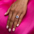 Edwardian Sapphire, Diamond, and Platinum Cluster Ring