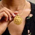 French Art Nouveau 18K Gold and Diamond Sliding Locket Necklace