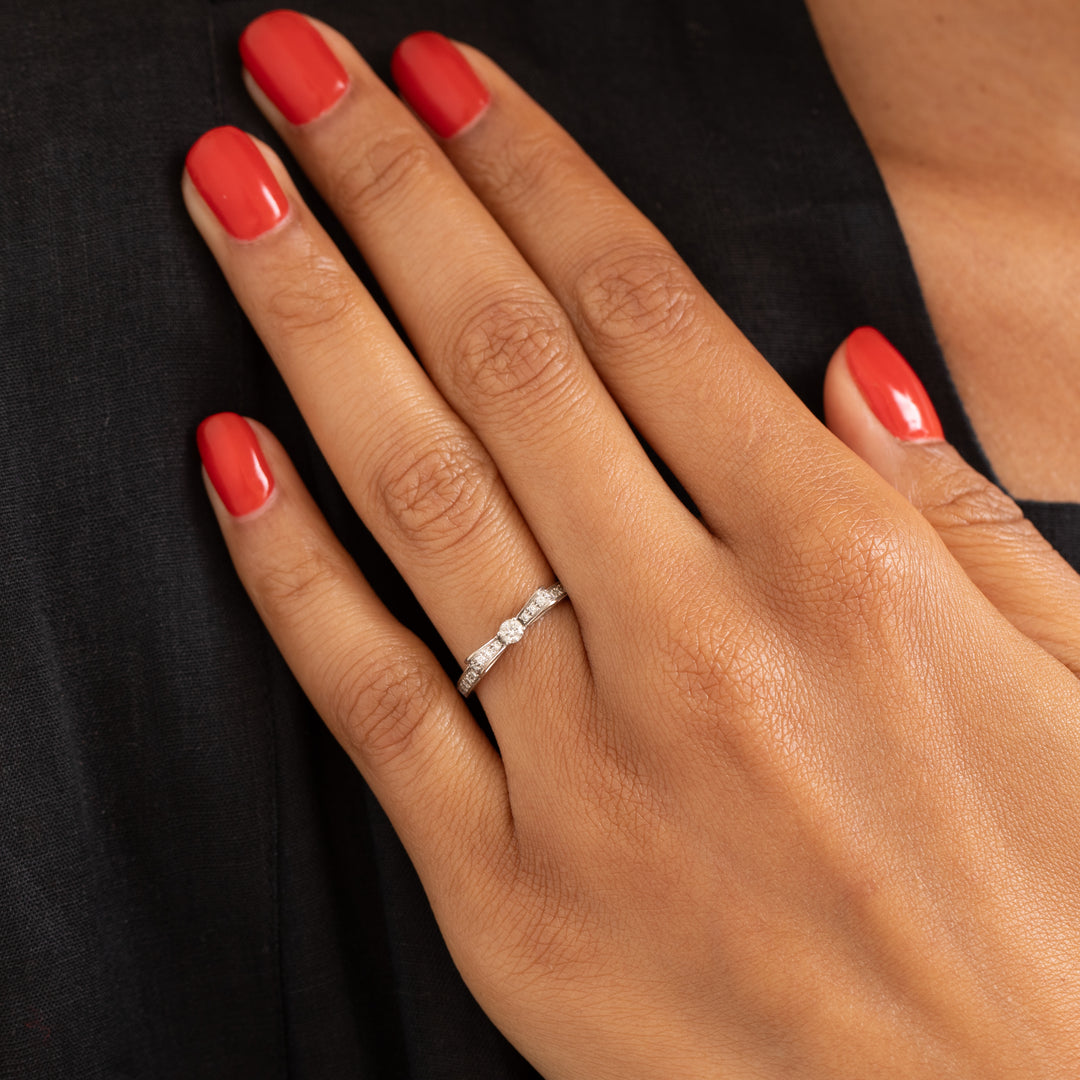 Chanel Ruban Diamond Bow Ring 18K White Gold
