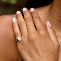 Diamond and 18K Bi-Color Gold Loop Ring