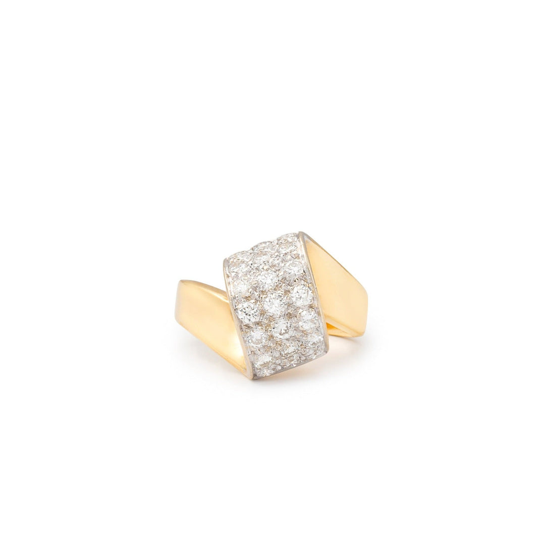 Diamond and 18K Bi-Color Gold Loop Ring