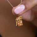 Movable Weather House 10k Gold and Enamel Charm