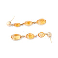 Citrine and 14k Gold Long Dangle Earrings
