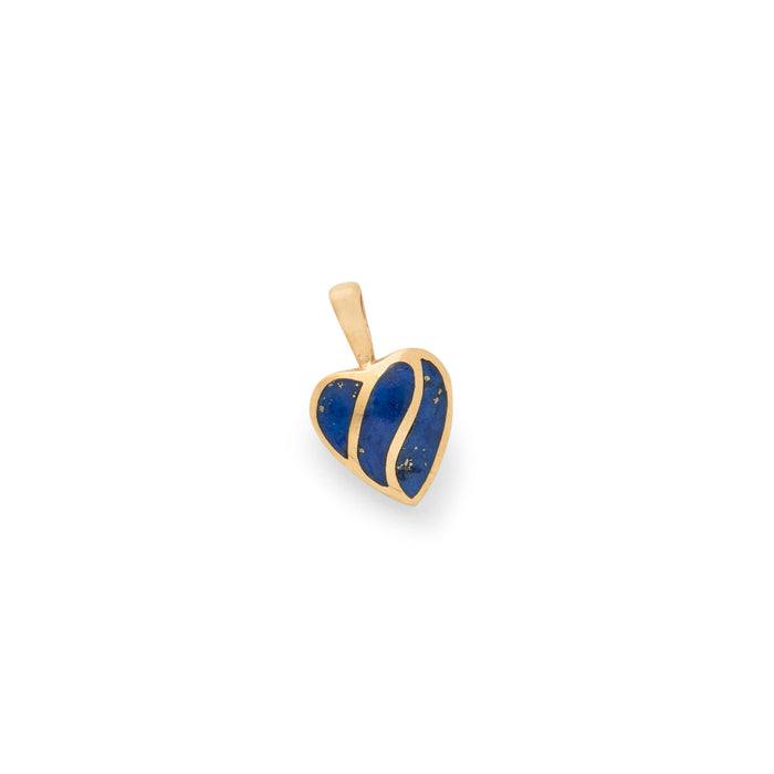 Lapis Inlay and 14K Gold Heart Charm