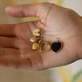 Heart Shaped Onyx and 14K Gold Charm