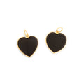 Heart Shaped Onyx and 14K Gold Charm