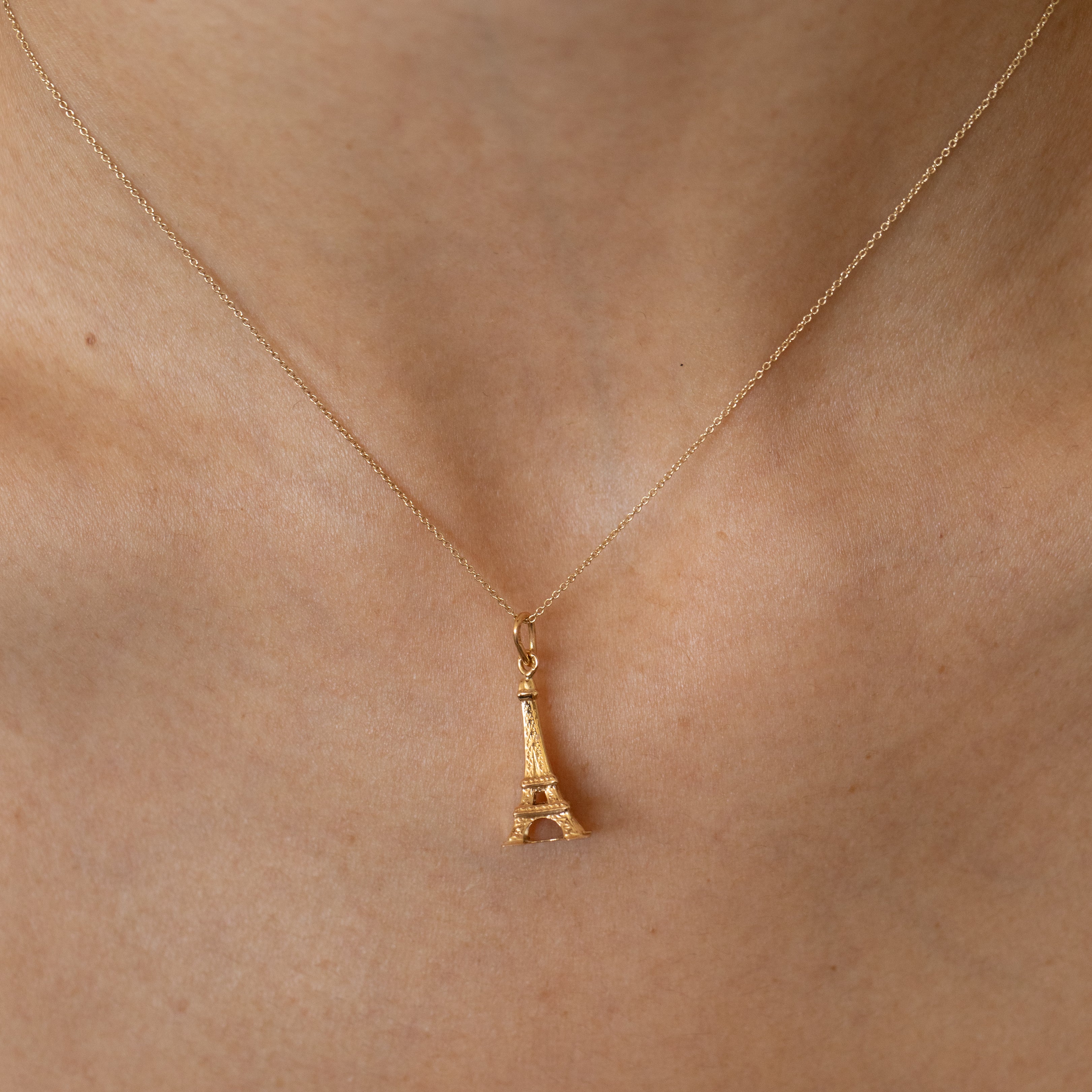 French Eiffel Tower 18k Gold Charm