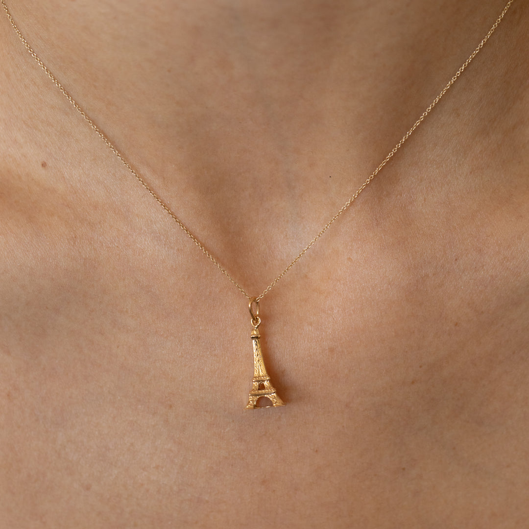 French Eiffel Tower 18k Gold Charm
