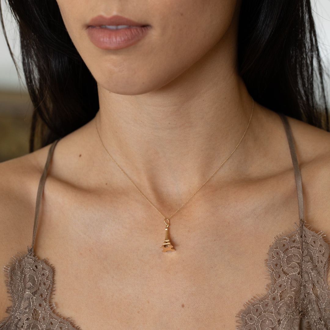 French Eiffel Tower 18k Gold Charm