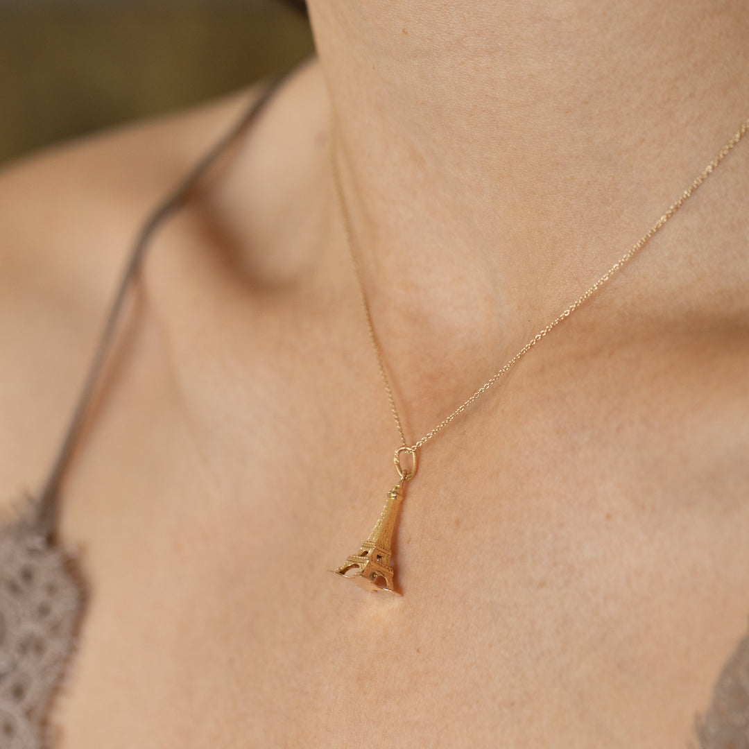 French Eiffel Tower 18k Gold Charm