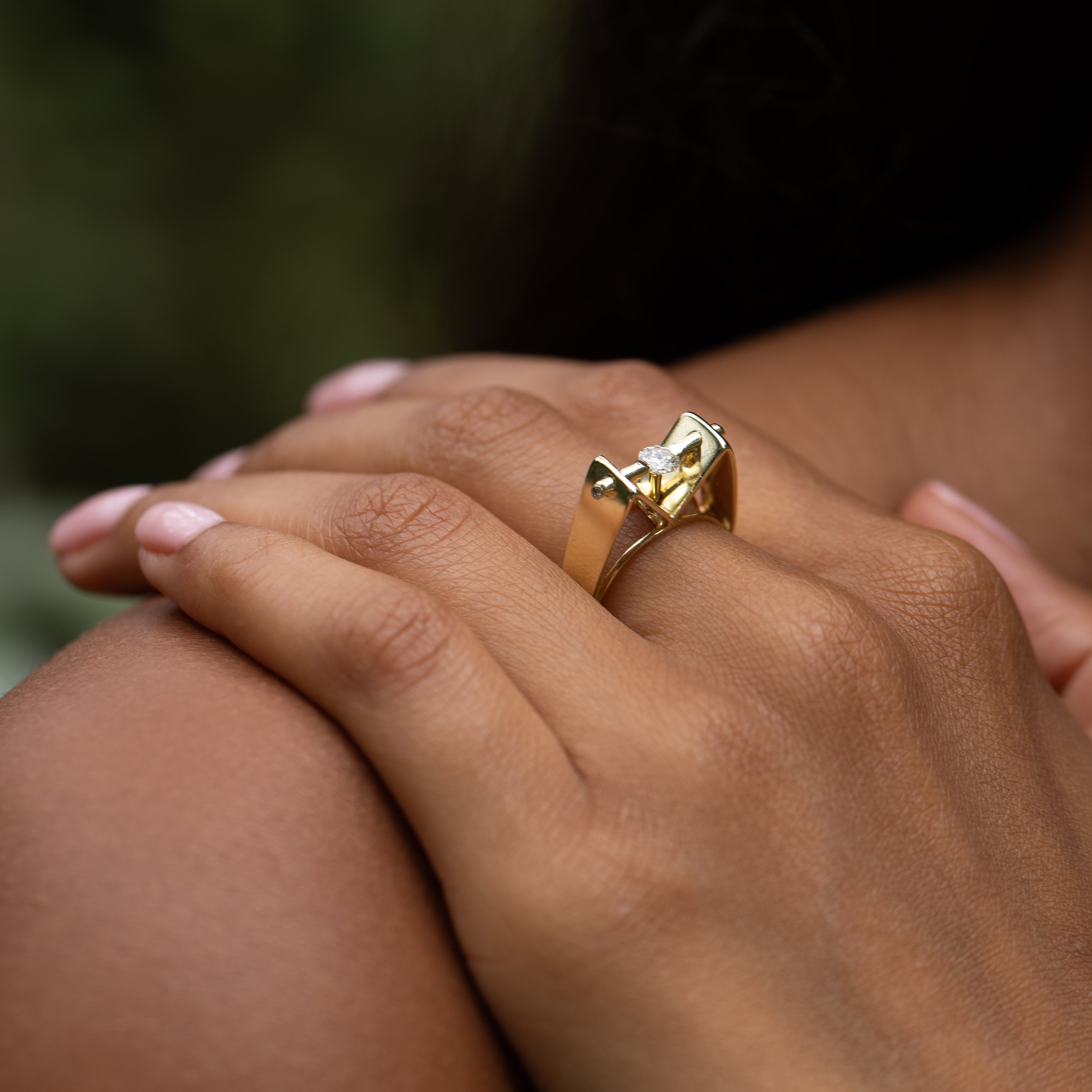 Jose Hess Diamond and 18k Gold Sculptural Ring