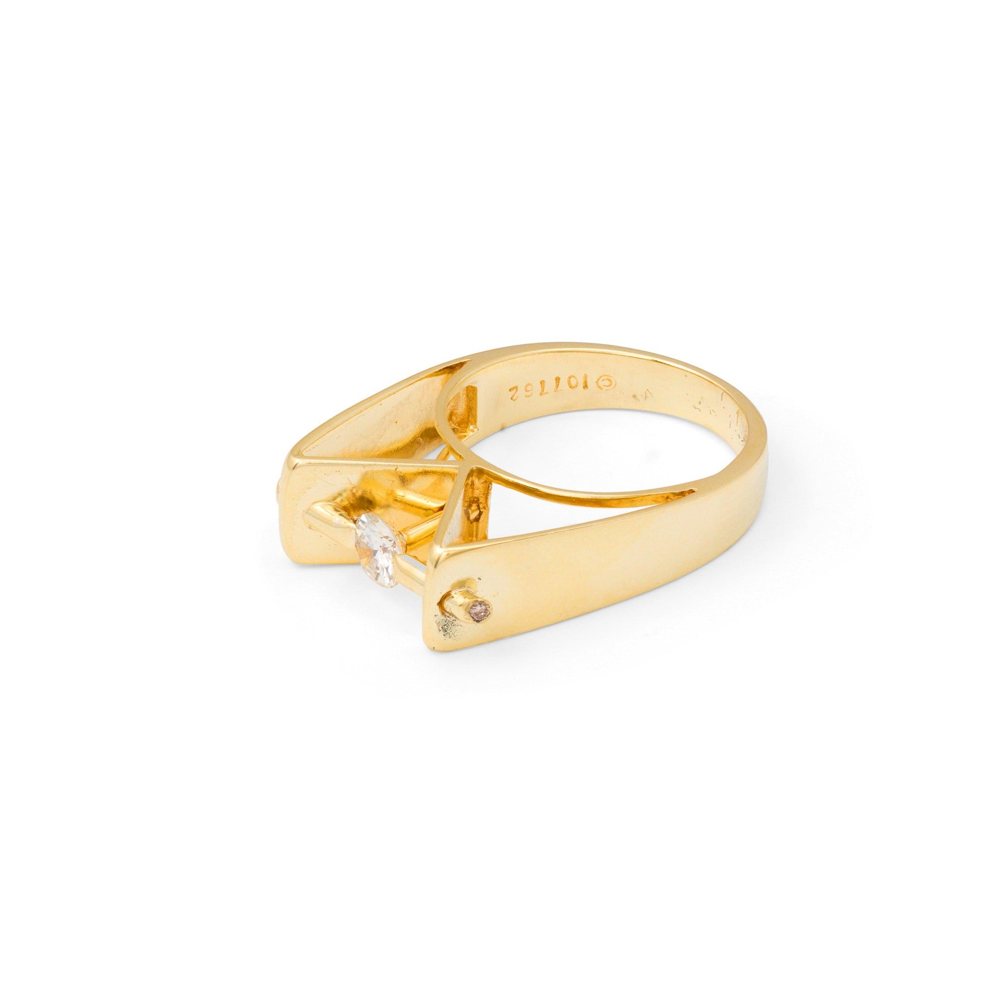 Jose Hess Diamond and 18k Gold Sculptural Ring