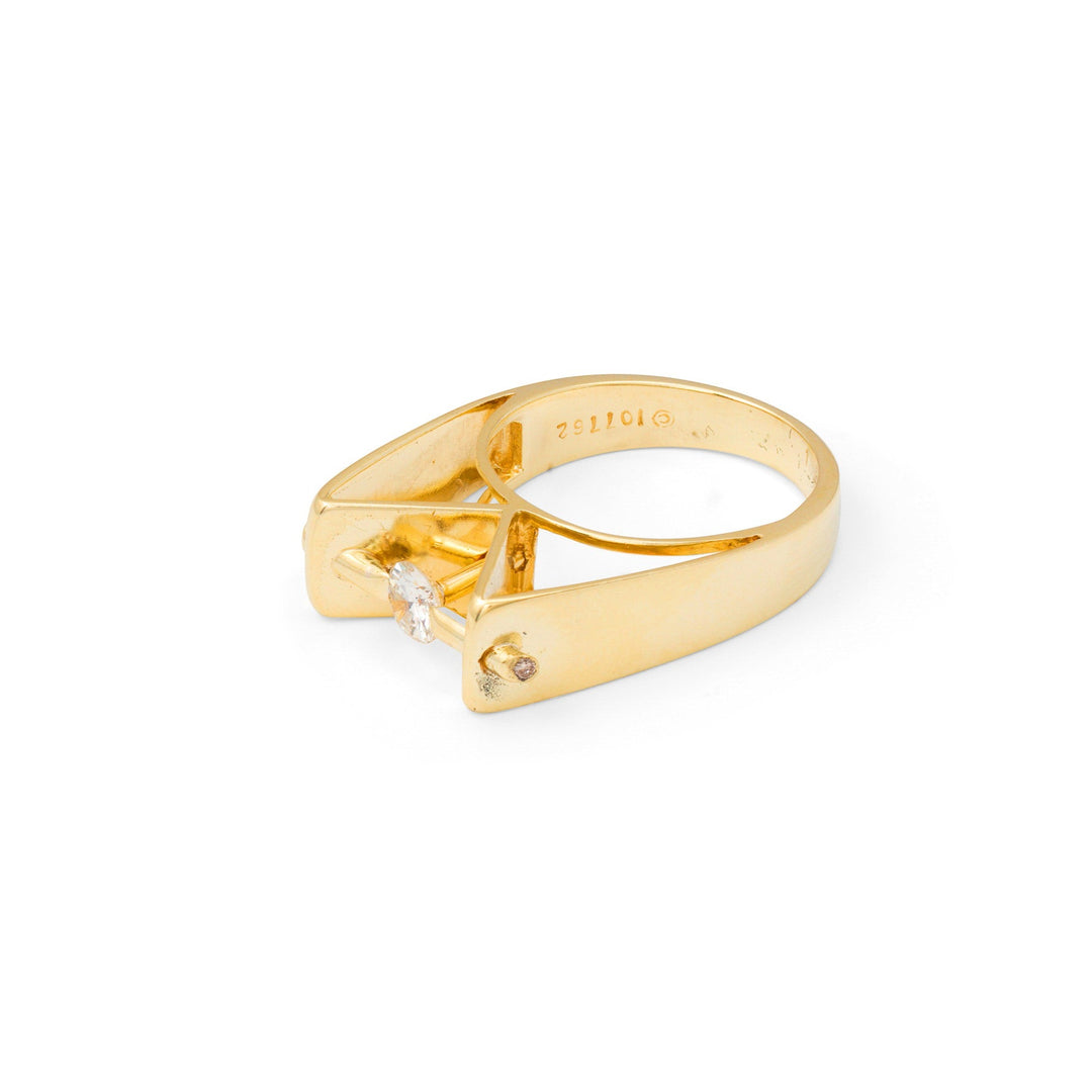 Jose Hess Diamond and 18k Gold Sculptural Ring