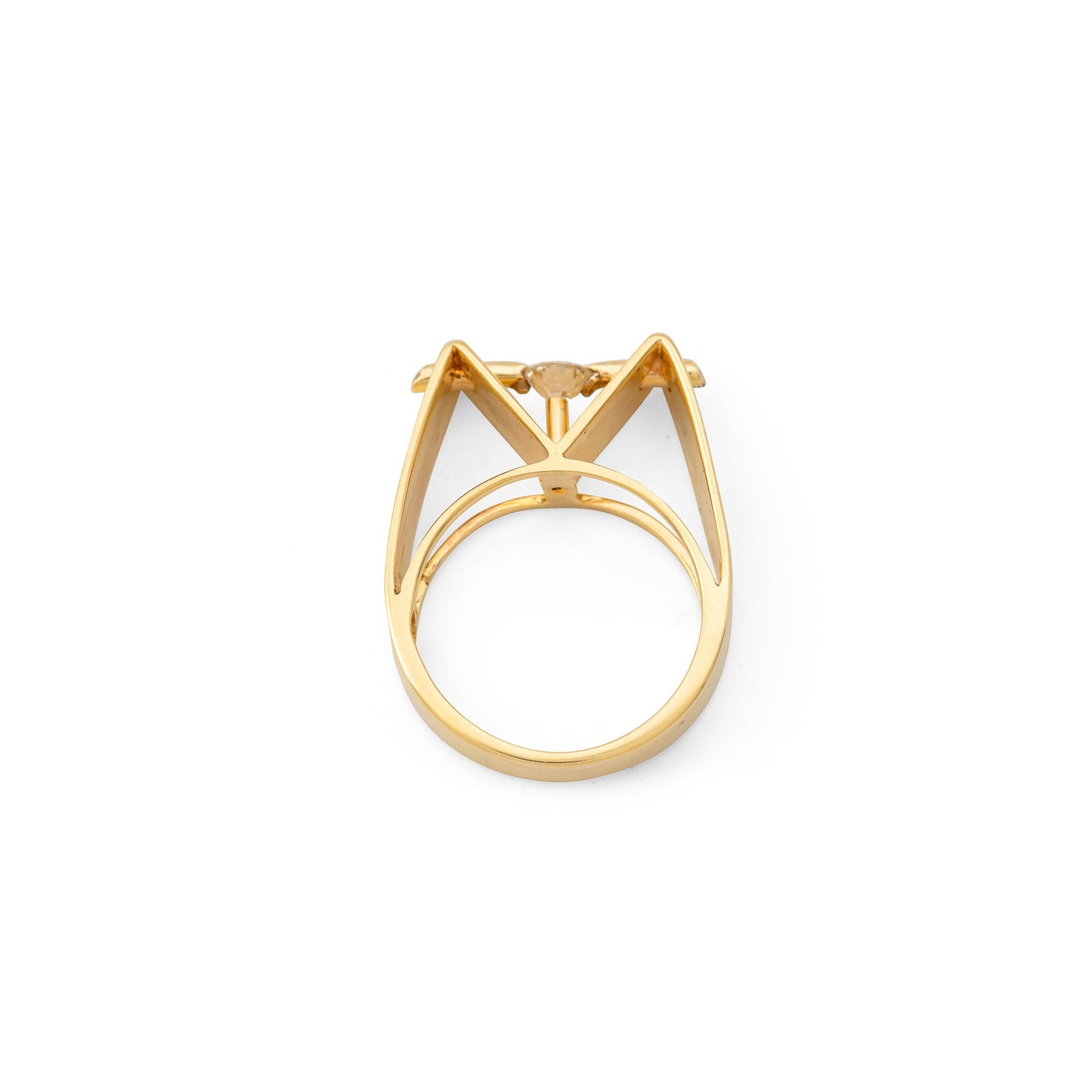 Jose Hess Diamond and 18k Gold Sculptural Ring