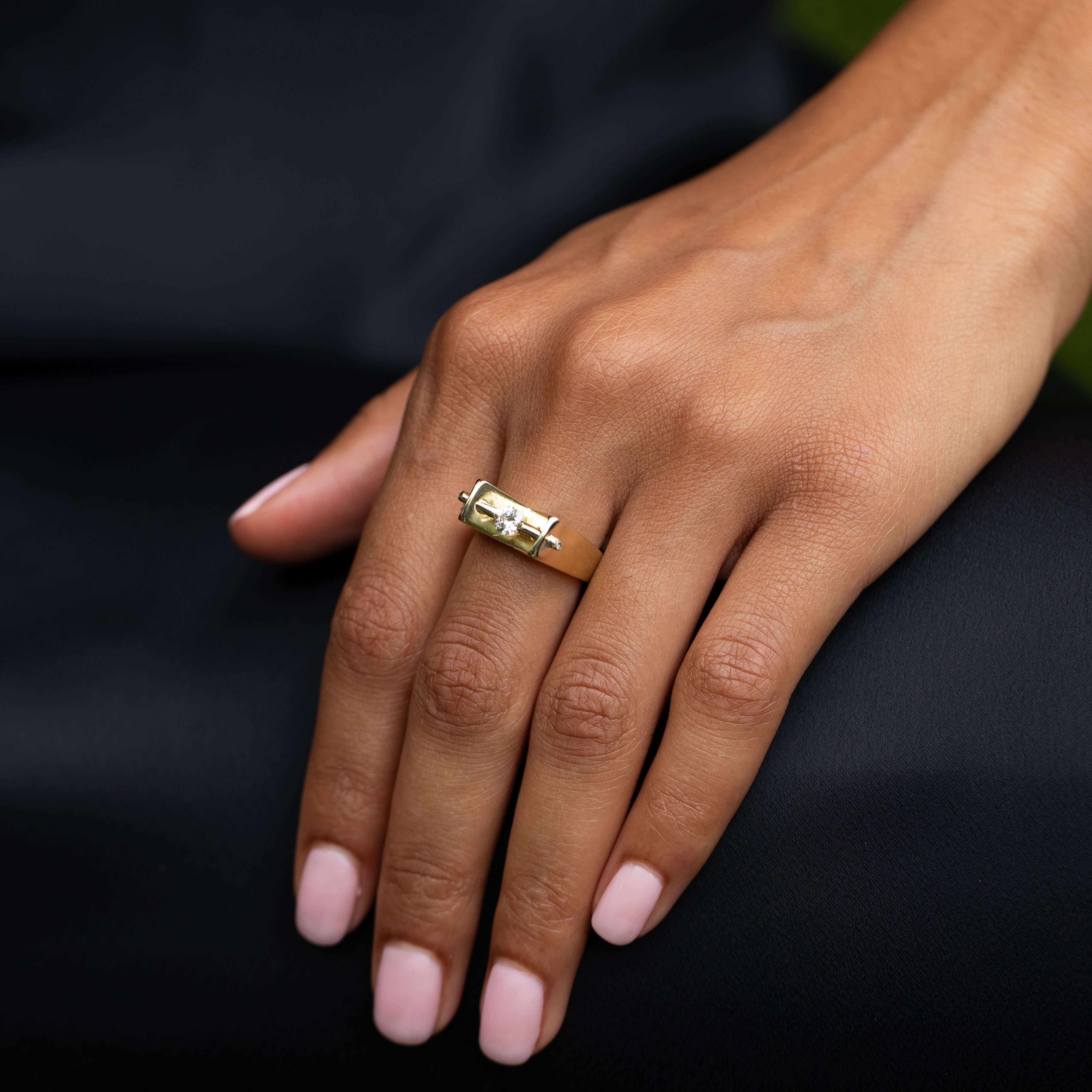 Jose Hess Diamond and 18k Gold Sculptural Ring