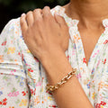 French 18K Rose Gold Link Bracelet