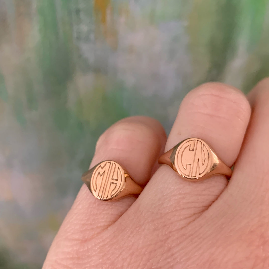 The F&B Petite Gold Signet Ring