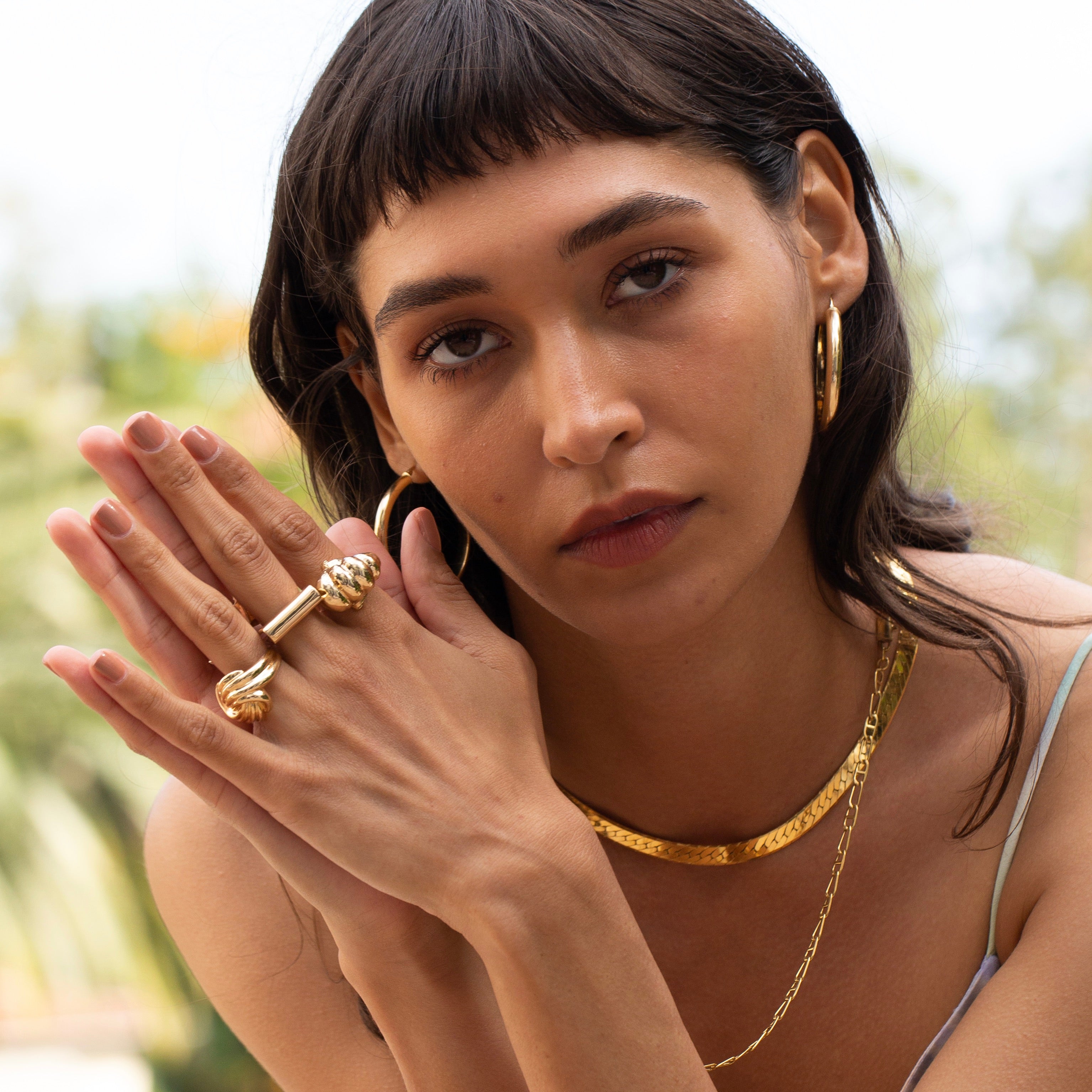 Herringbone 14k Gold Chain Necklace