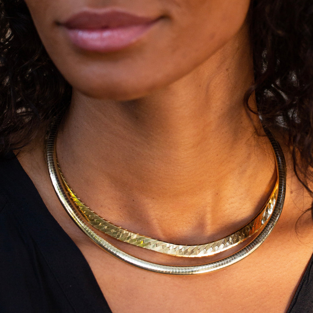 Herringbone 14k Gold Chain Necklace