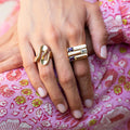 Italian Amethyst and Blue Topaz 14k Gold Ring