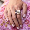 Italian Amethyst and Blue Topaz 14k Gold Ring