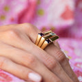 Italian Amethyst and Blue Topaz 14k Gold Ring