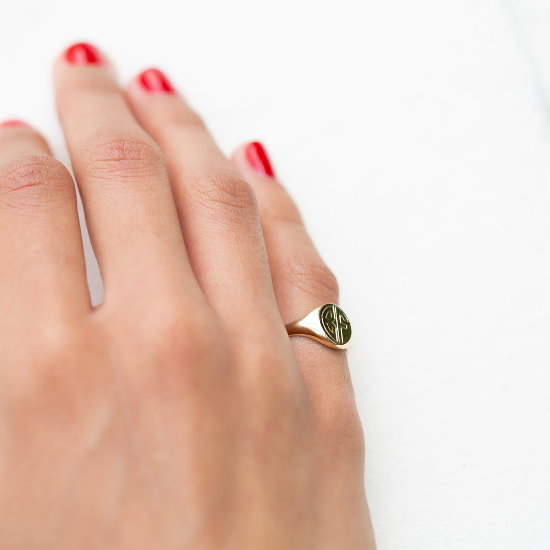 The F&B Petite Gold Signet Ring