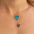 The F&B Medium Tiger's Eye Heart 14k Gold Charm