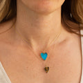 The F&B Medium Tiger's Eye Heart 14k Gold Charm
