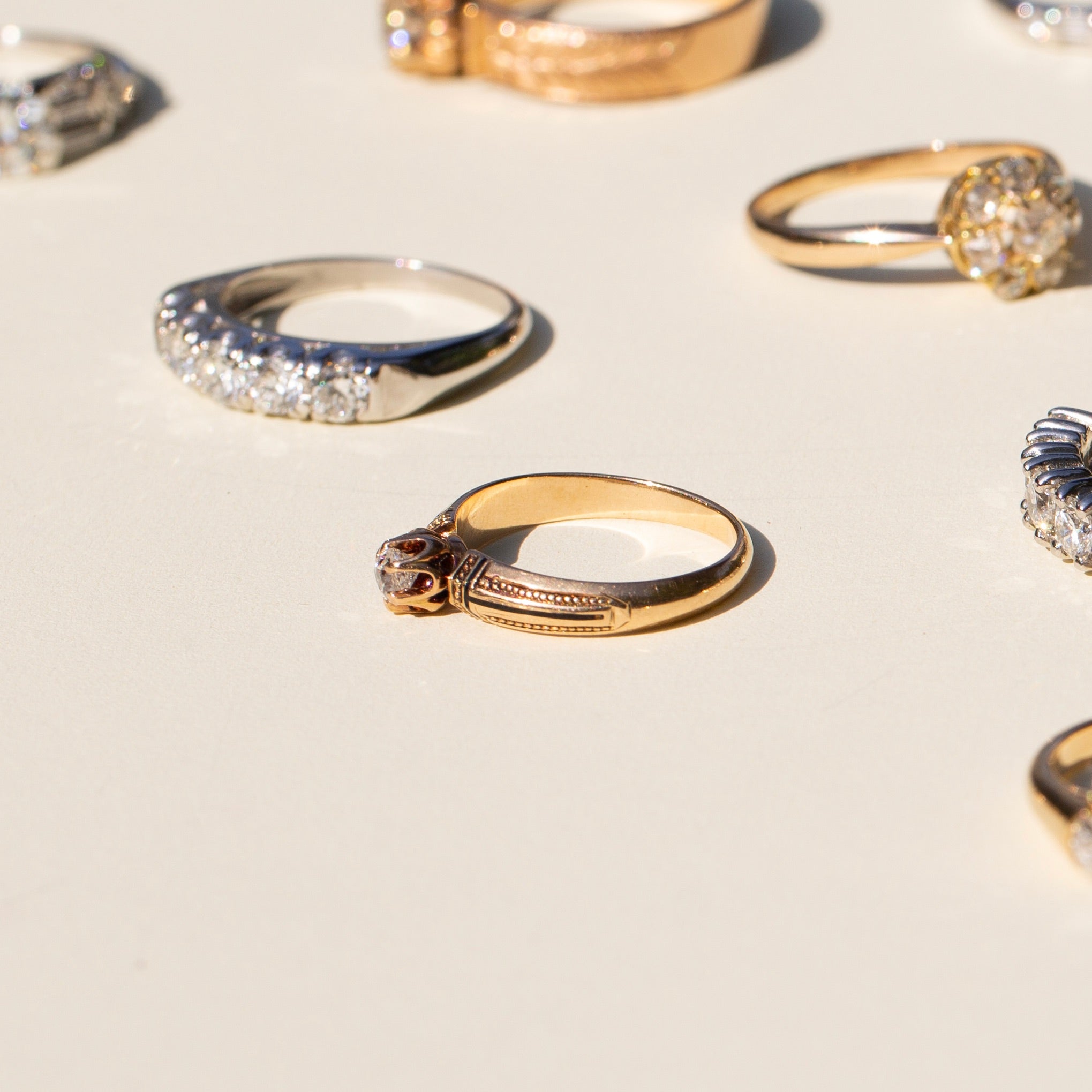 Victorian Diamond, Enamel, and 14k Gold Ring