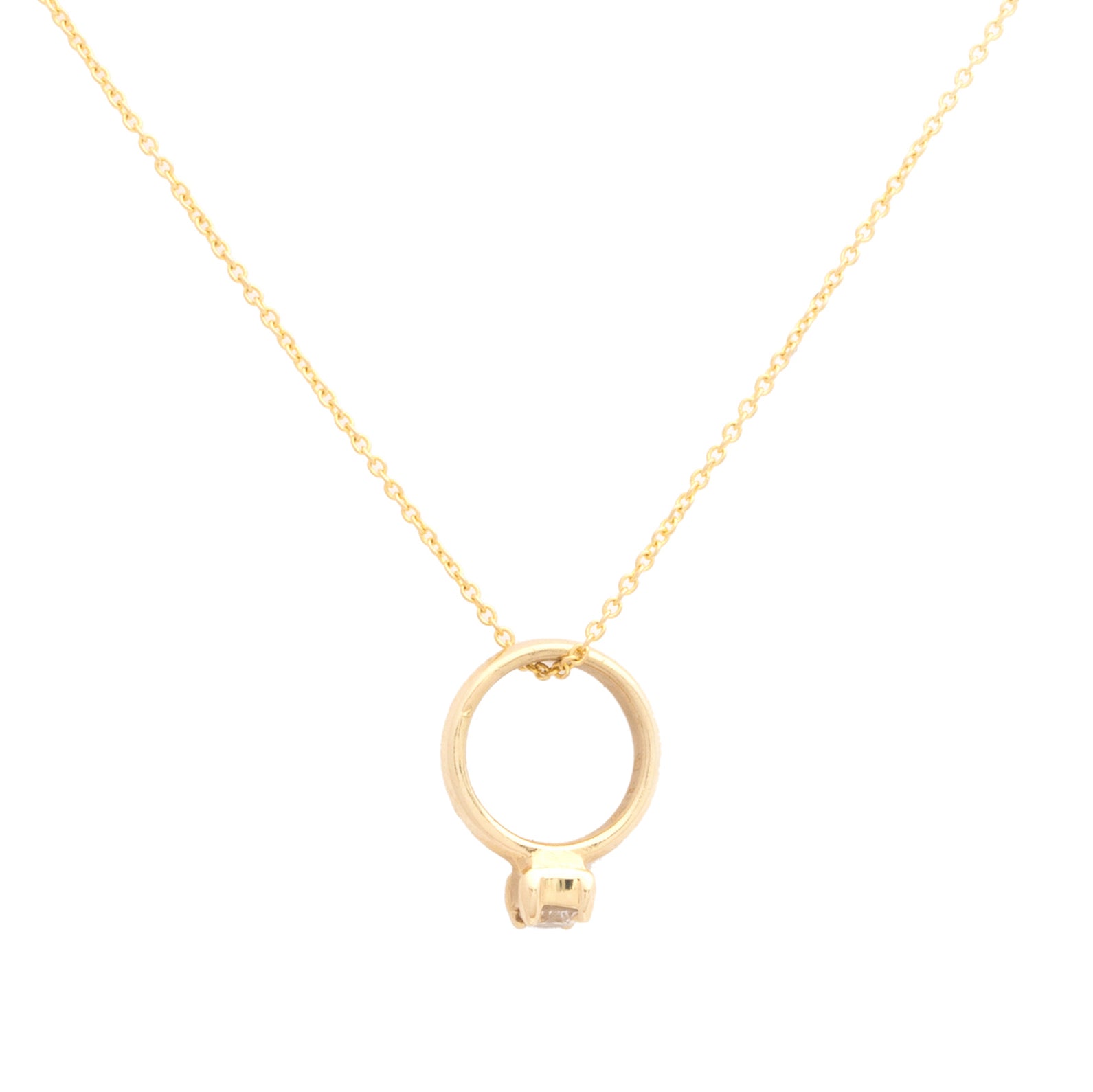 The F&B Yellow Gold Birthstone Mini Ring Necklace