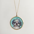 The F&B Custom Hand-Painted Pet Portrait Necklace With Rose Cut Sapphires