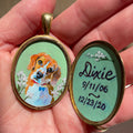 The F&B Custom Hand-Painted Pet Portrait Necklace With Rose Cut Sapphires