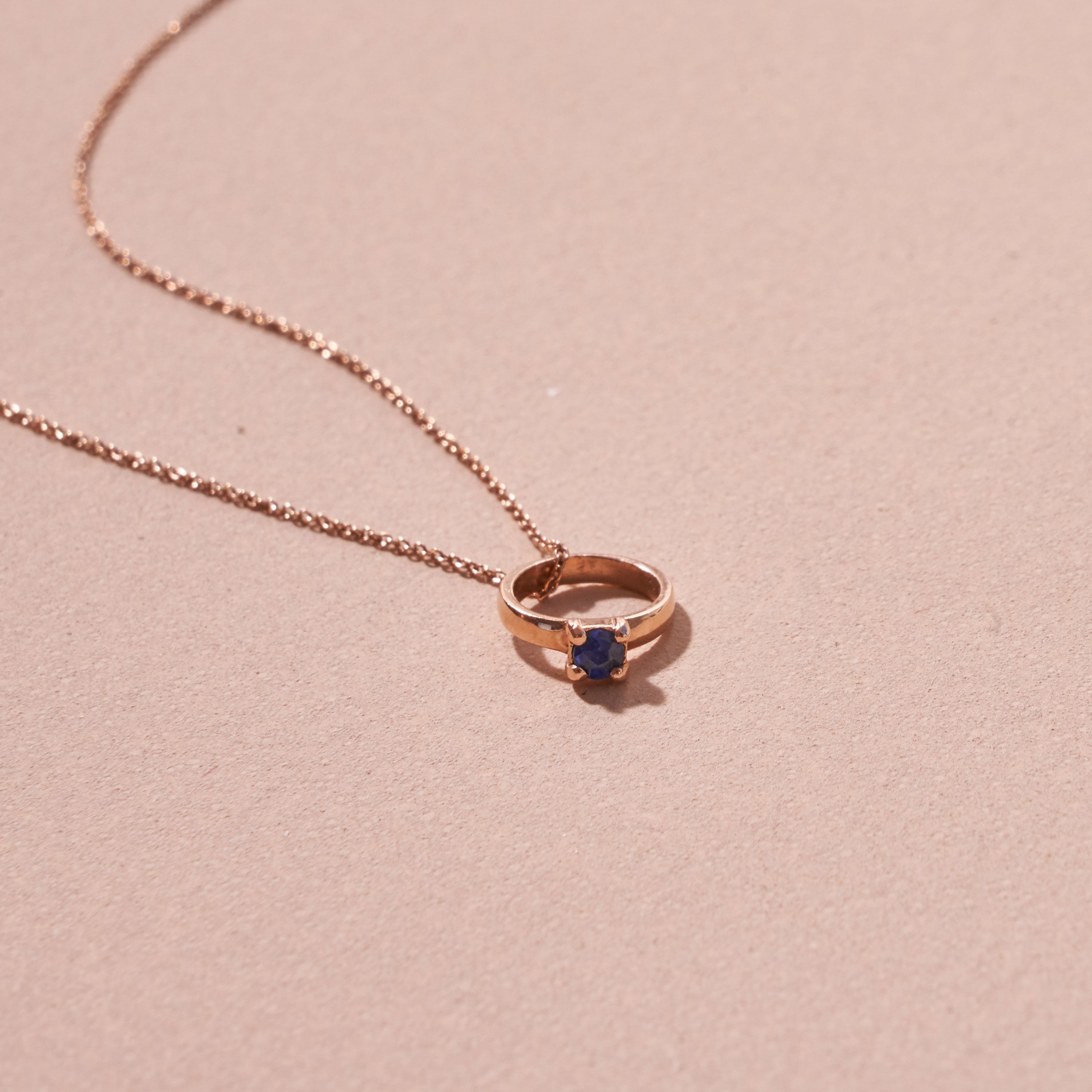 The F&B Yellow Gold Birthstone Mini Ring Necklace