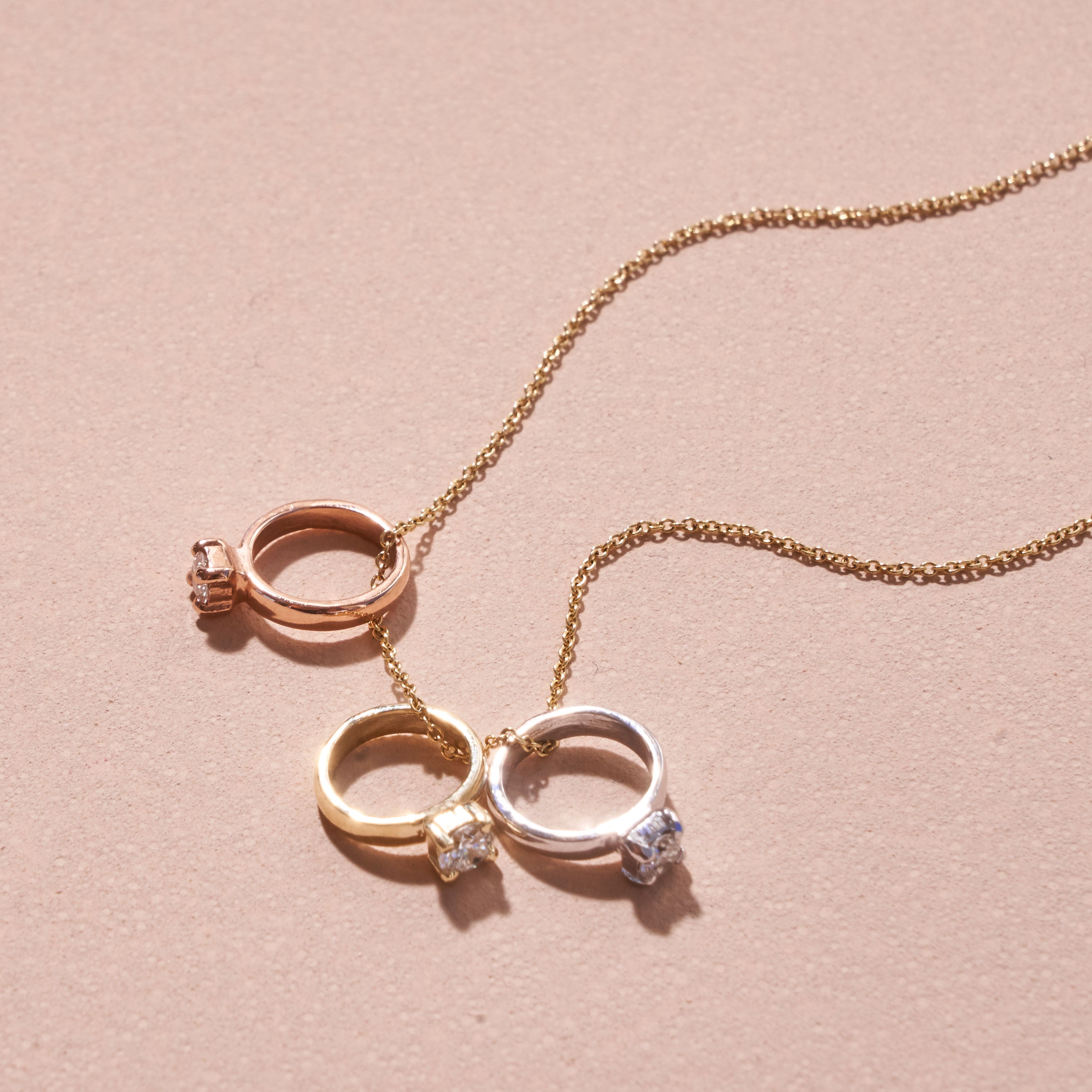 The F&B Yellow Gold Birthstone Mini Ring Necklace