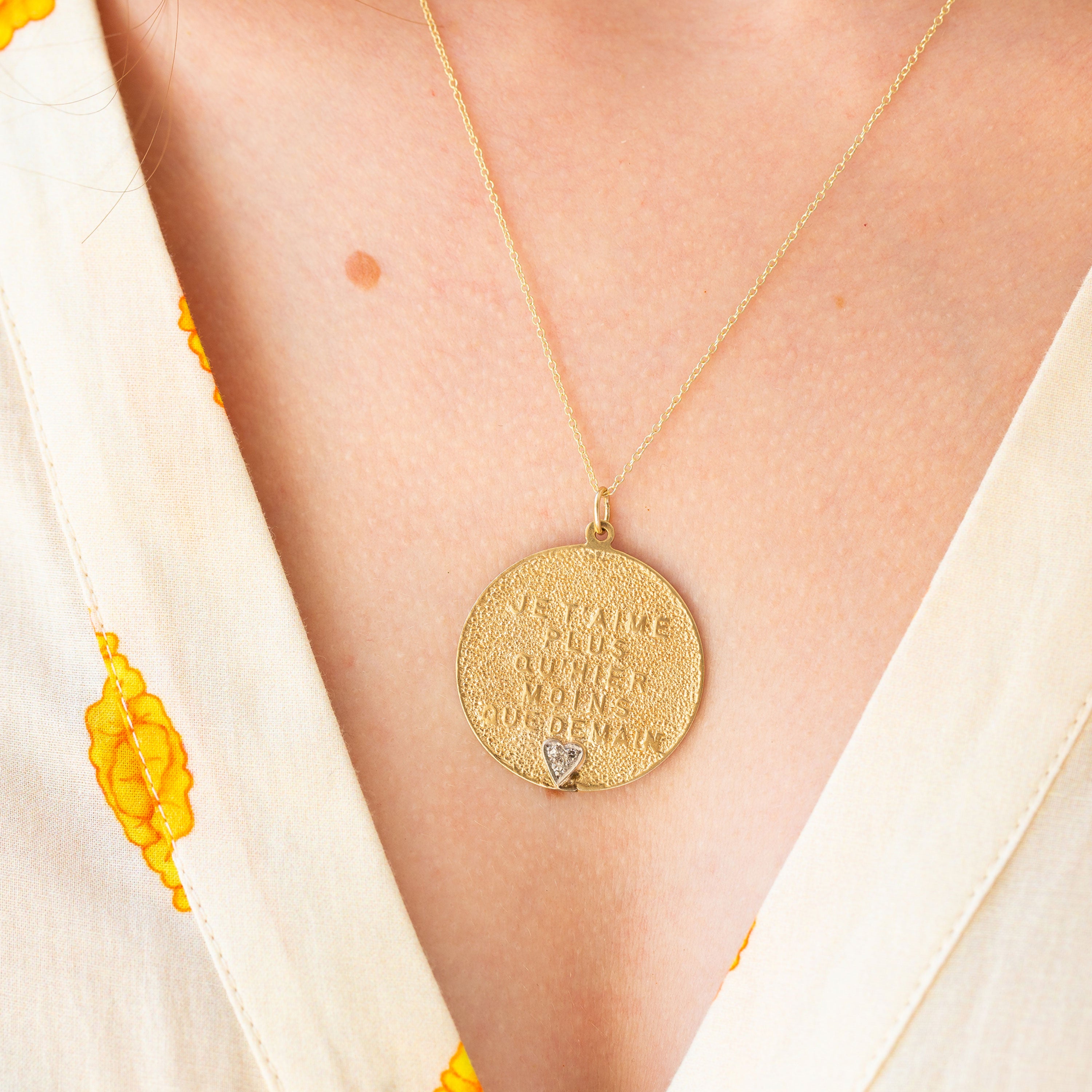 Qu'Hier Que Demain 14k Gold And Diamond Charm By Merrin