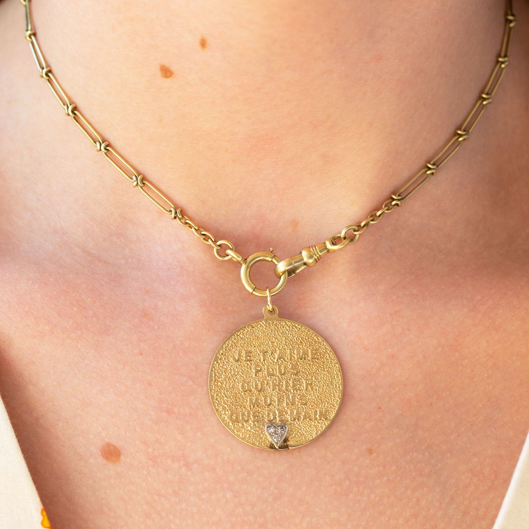 Qu'Hier Que Demain 14k Gold And Diamond Charm By Merrin