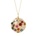 Multi-color Glass Stone and 14K Gold Pendant