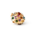 Multi-color Glass Stone and 14K Gold Pendant
