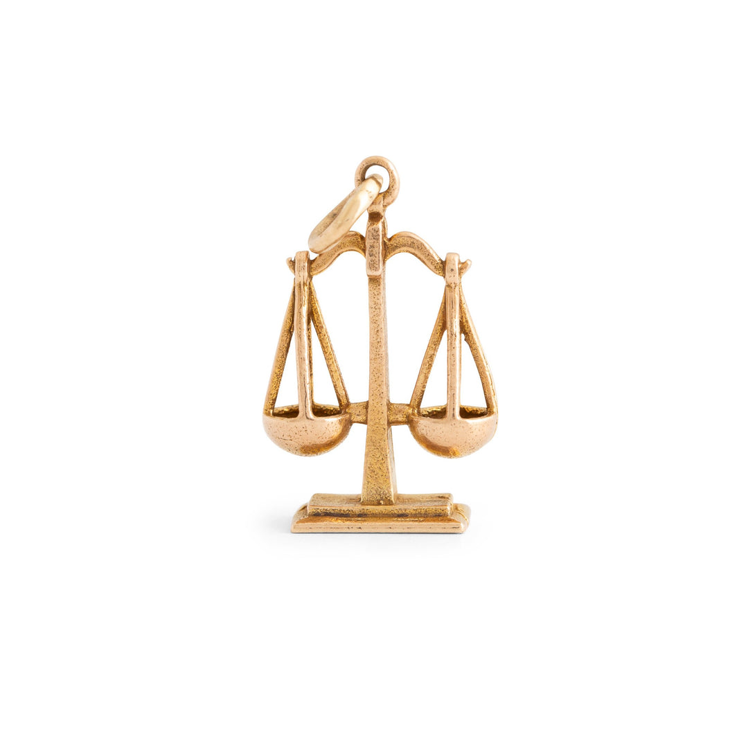 English Libra Scales 9K Gold Zodiac Charm