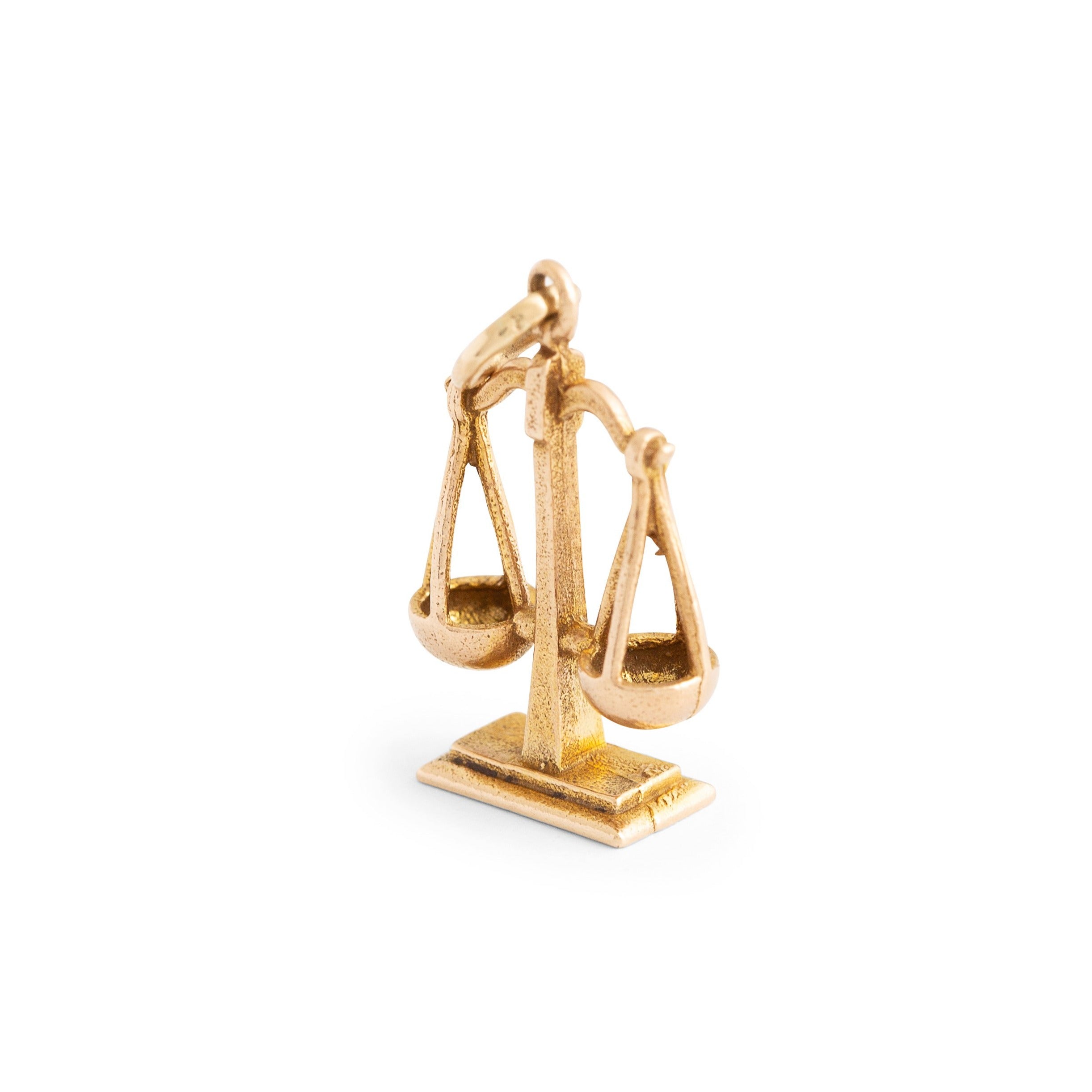 English Libra Scales 9K Gold Zodiac Charm
