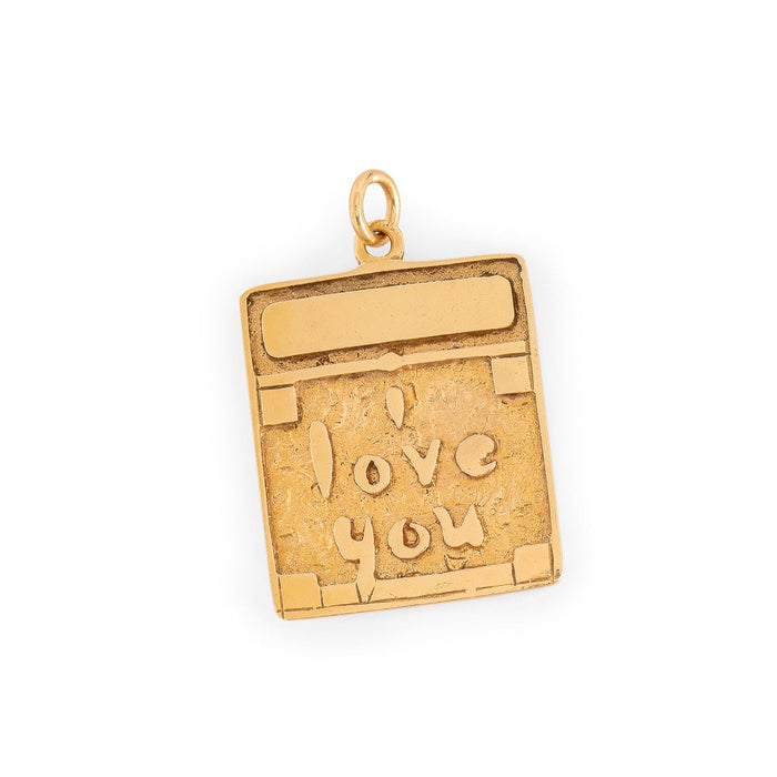 "I love You" Tablet 14k Gold Charm
