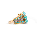 1970s Turquoise, Sapphire, and 14k Gold Cocktail Ring