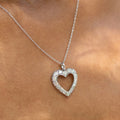 Diamond and 14K White Gold Open Heart Pendant