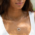 Diamond and 14K White Gold Open Heart Pendant