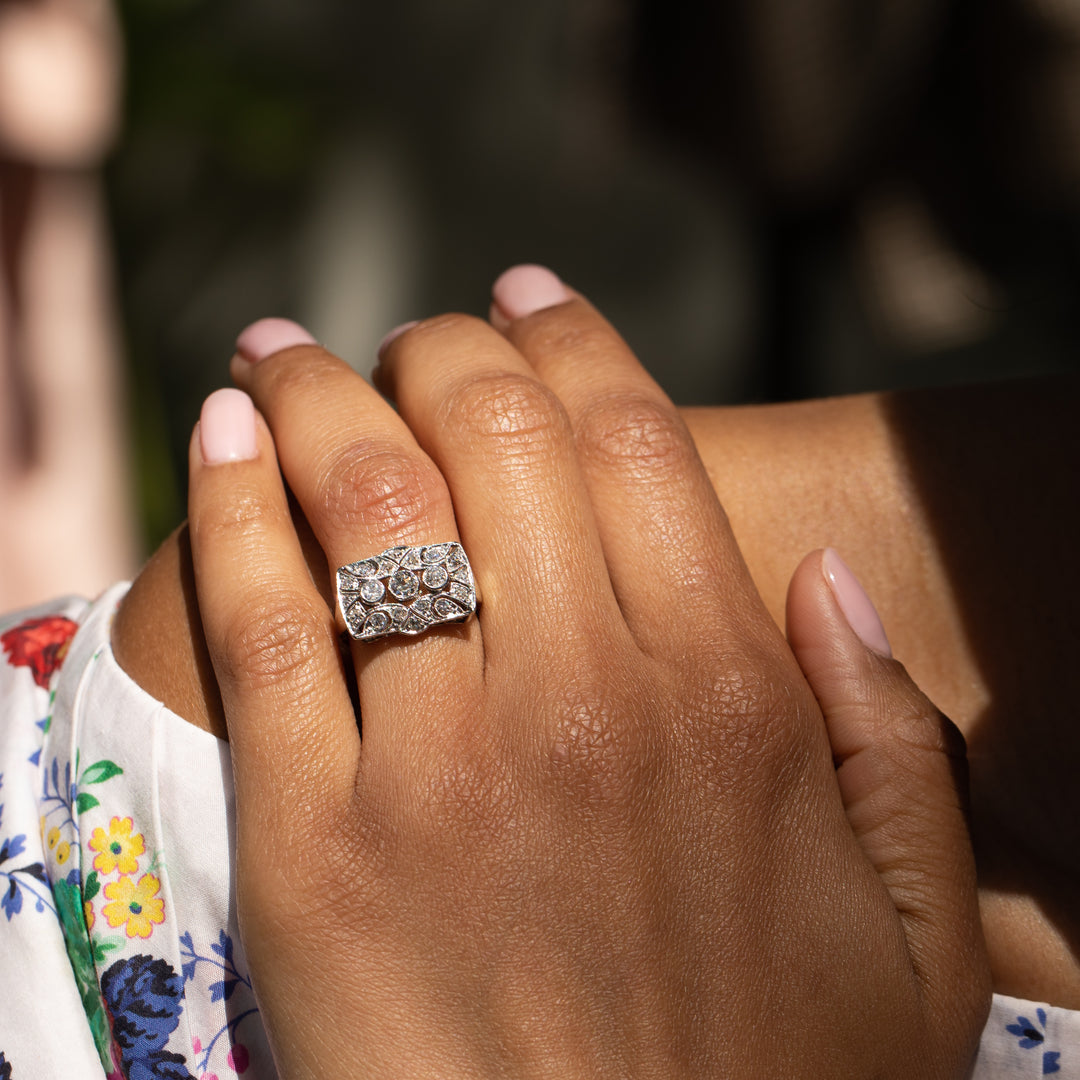 1920s Old European Cut Diamond, Platinum, and 14k Gold Ring